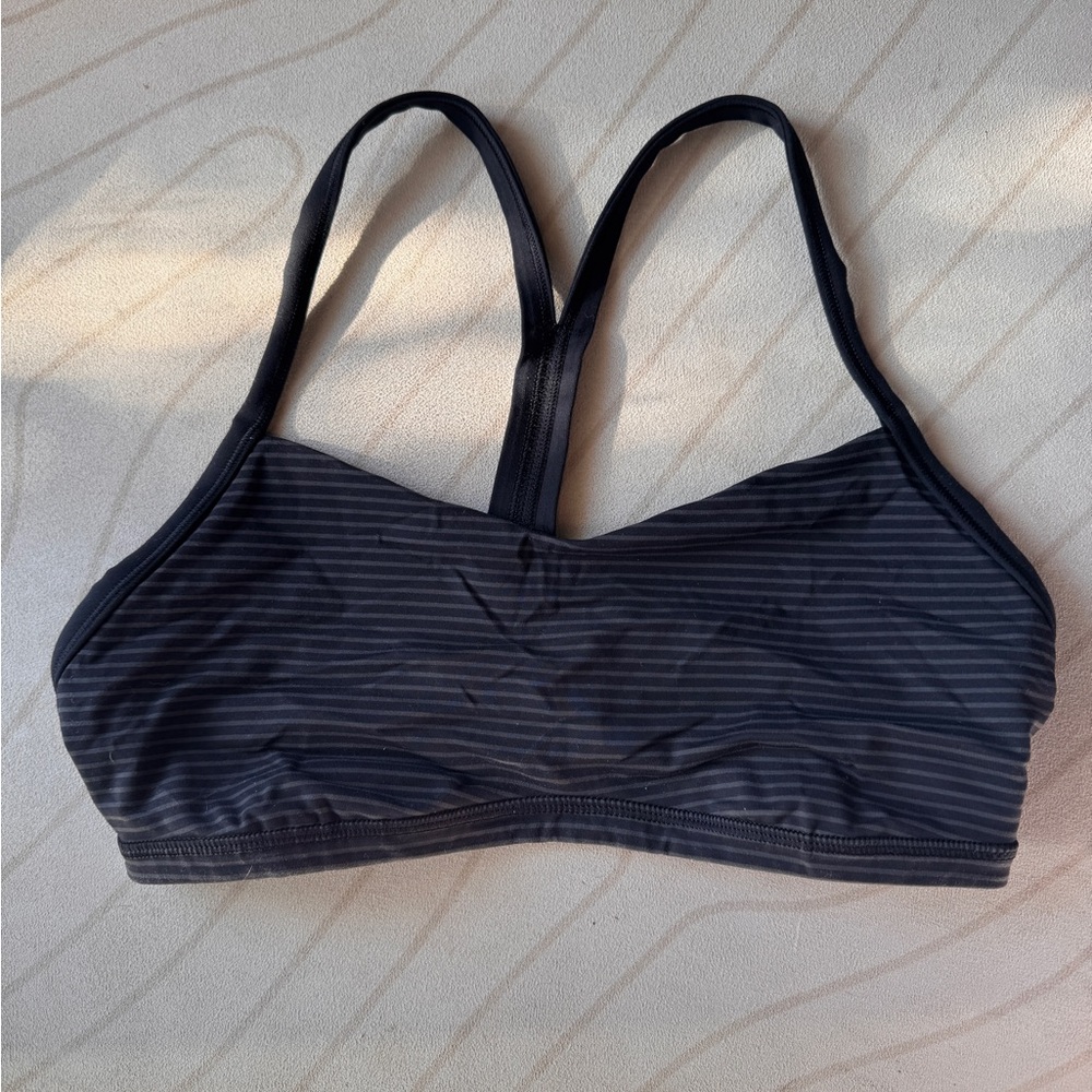 lululemon athletica Black Striped Sports Bra